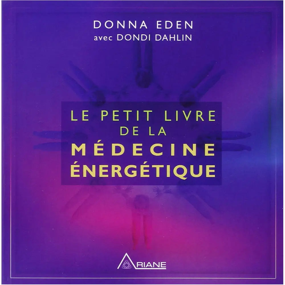 Le Petit Livre de la Médecine Énergétique de Donna Eden, illustré par des silhouettes humaines en cercle sur fond violet et rose dégradé.