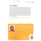 Le Yoga de Françoise Colombo, illustré par sa quatrième de couverture présentant un résumé de la méthode et la biographie de l'auteure sur fond blanc et jaune.