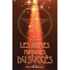 Les Armes Magiques du Succès de Patrick Guérin, illustré par un grand pentagramme doré traversé d'un faisceau de lumière verticale étincelant, sur une couverture aux tons chauds et sombres.