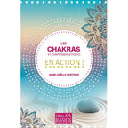 Les Chakras et corps énergétiques en action ! de Anne-Gaëlle Berthier, sa couverture illustrant un motif mandala et un galet zen posé sur du sable blanc ratissé.