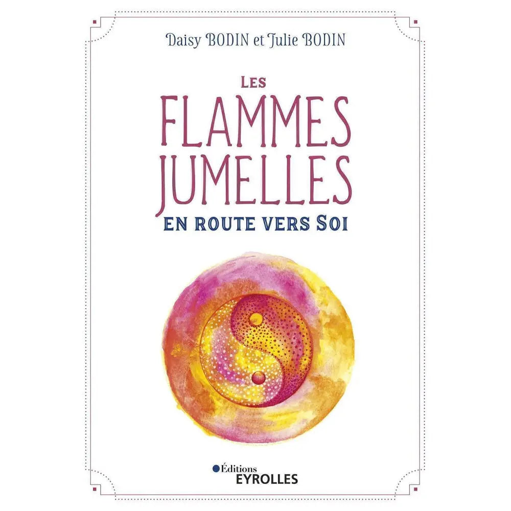 Les Flammes Jumelles en route vers soi de Daisy et Julie Bodin, sa couverture épurée illustrant un symbole du Yin et du Yang peint à l'aquarelle.