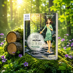 Livre Libérez le Médium qui est en Vous ! - Fabienne Bizet sur mousse sacrée au pied d'un arbre, entouré de fleurs violettes sous des rayons de soleil magiques.