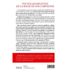 Quatrième de couverture du livre Toutes les recettes de la Magie de nos Campagnes sur fond blanc avec titre rouge, texte de présentation et encadré rouge sur l'auteur en bas de page