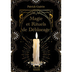Couverture du livre Magie et Rituels de Déblocage de Patrick Guérin aux Éditions Bussière, illustrée par une bougie allumée au centre de motifs dorés.