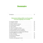 Manuel de Soins Énergétiques pour les Animaux de Luc Bodin, page du sommaire listant les informations indispensables avant de procéder à un soin énergétique.