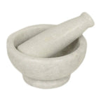 Mortier et pilon en marbre : ensemble de broyage en marbre blanc poli, idéal pour vos préparations de plantes et rituels.
