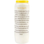 Neuvaine « Saint Esprit » avec prière en français au verso, couvercle jaune, sur fond blanc.