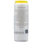 Neuvaine blanche « Saint Padre Pio » avec prière en français au verso et couvercle jaune, sur fond blanc.