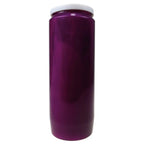 Neuvaine violette avec couvercle blanc, sur fond blanc.