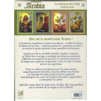Dos du coffret L’Oracle d’Aradia : mention « 34 cartes & un livre explicatif », aperçu de 4 cartes, texte descriptif et code-barres.