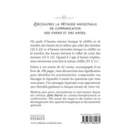 L'Oracle des Heures Miroirs affichant son texte de présentation au verso sur un fond blanc sobre et minimaliste.
