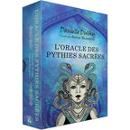 Coffret « L’Oracle des Pythies Sacrées » bleu, visage féminin entouré de serpents.