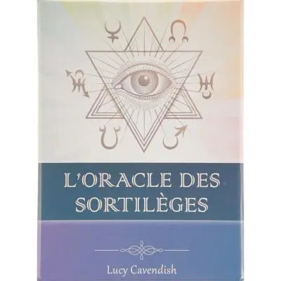 Boîte de "L'Oracle des Sortilèges" de Lucy Cavendish, illustrée d'un œil ésotérique.