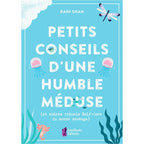 La couverture du livre Petits Conseils d'une Humble Méduse de Rani Shah chez Améthyste Éditions illustre des méduses et animaux marins sur un fond bleu turquoise.