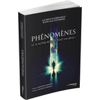 La couverture du livre Phénomènes de Laurent Kasprowicz et Romuald Leterrier chez Guy Trédaniel illustre une silhouette humaine marchant vers un faisceau lumineux cosmique sur fond noir.
