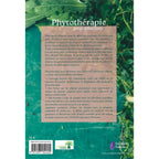 La quatrième de couverture du livre Phytothérapie pour débutants présente le résumé de l'ouvrage, un code-barres et des logos sur fond turquoise.
