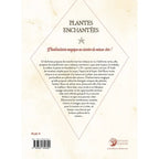 La quatrième de couverture du livre Plantes Enchantées de Gail Bussi chez Éditions Danaé affiche le texte de présentation inscrit au sein d'un grand losange en pointillés, ainsi qu'un code-barres sur fond crème texturé.