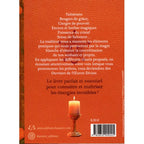 La quatrième de couverture présente le résumé sur un fond orange imitation cuir, illustré d'une bougie allumée et d'un code-barres.