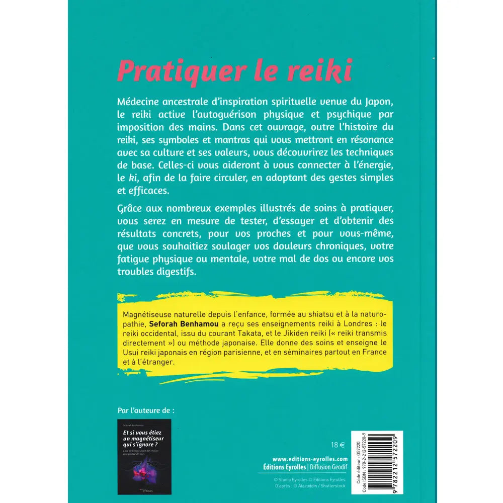 La quatrième de couverture présente le résumé sur fond bleu-vert, avec un encadré jaune pour la biographie et un code-barres en bas.