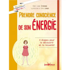 La couverture du livre montre une femme entourée d'une aura lumineuse, sur fond beige orné d'une bande jaune à gauche.