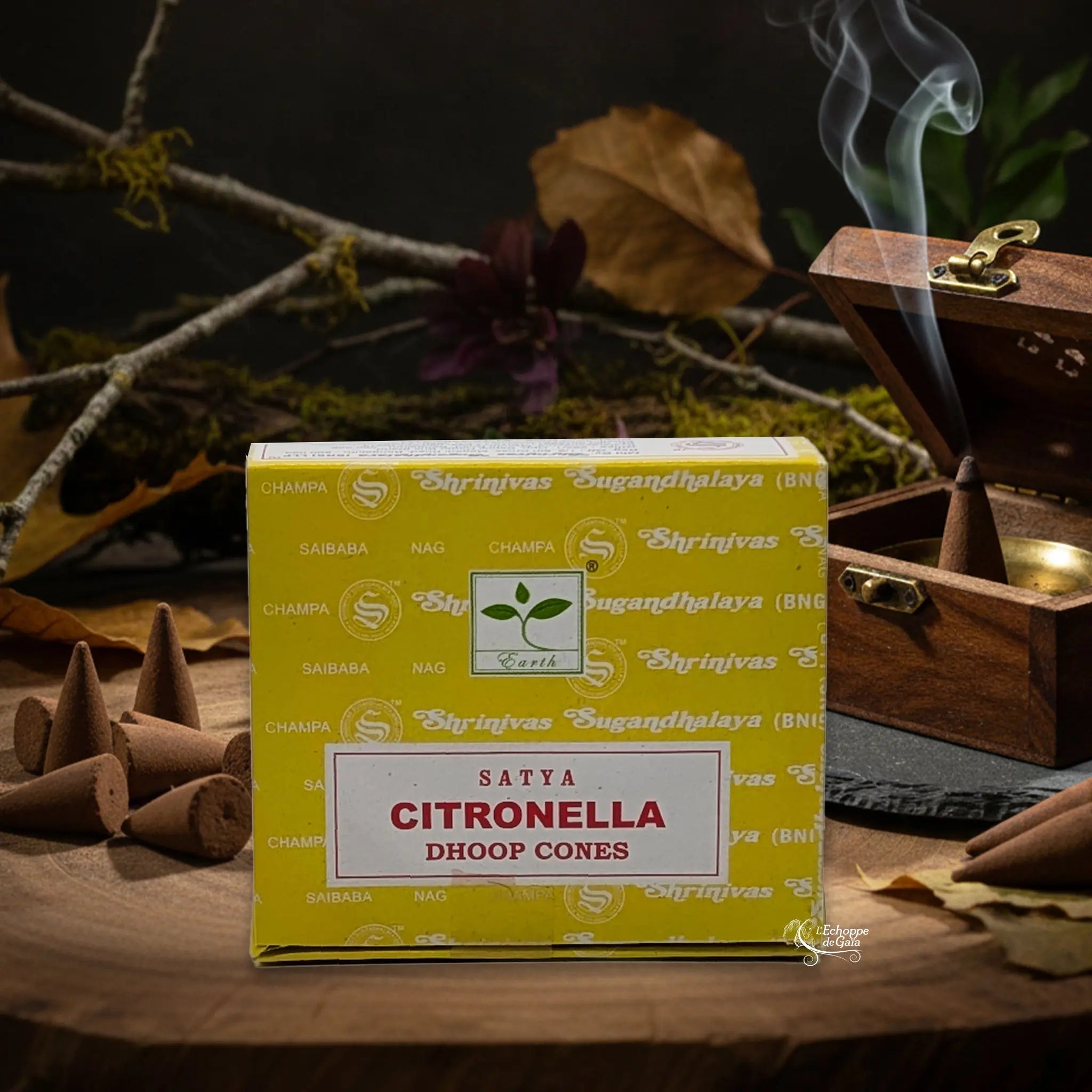 Encens Satya Dhoop Cones - Citronnelle Echoppe de Gaïa