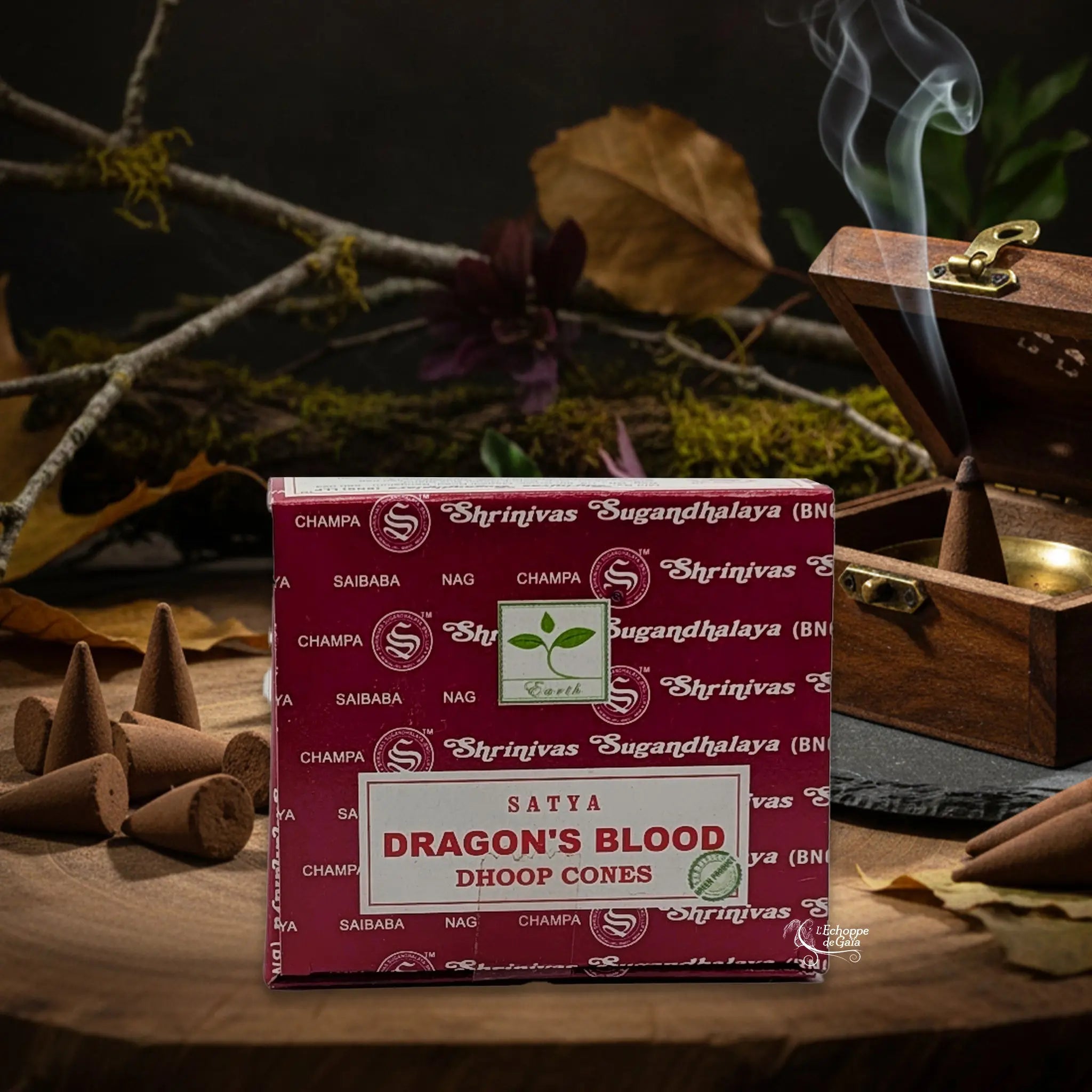 Encens Satya Dhoop Cones - Dragon's Blood Satya Shrinivas Sugandhalaya
