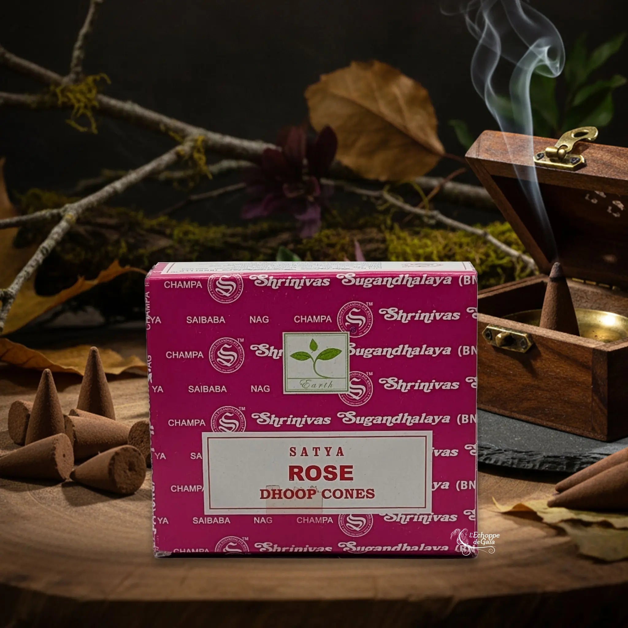 Encens Satya Dhoop Cones - Rose Satya Shrinivas Sugandhalaya