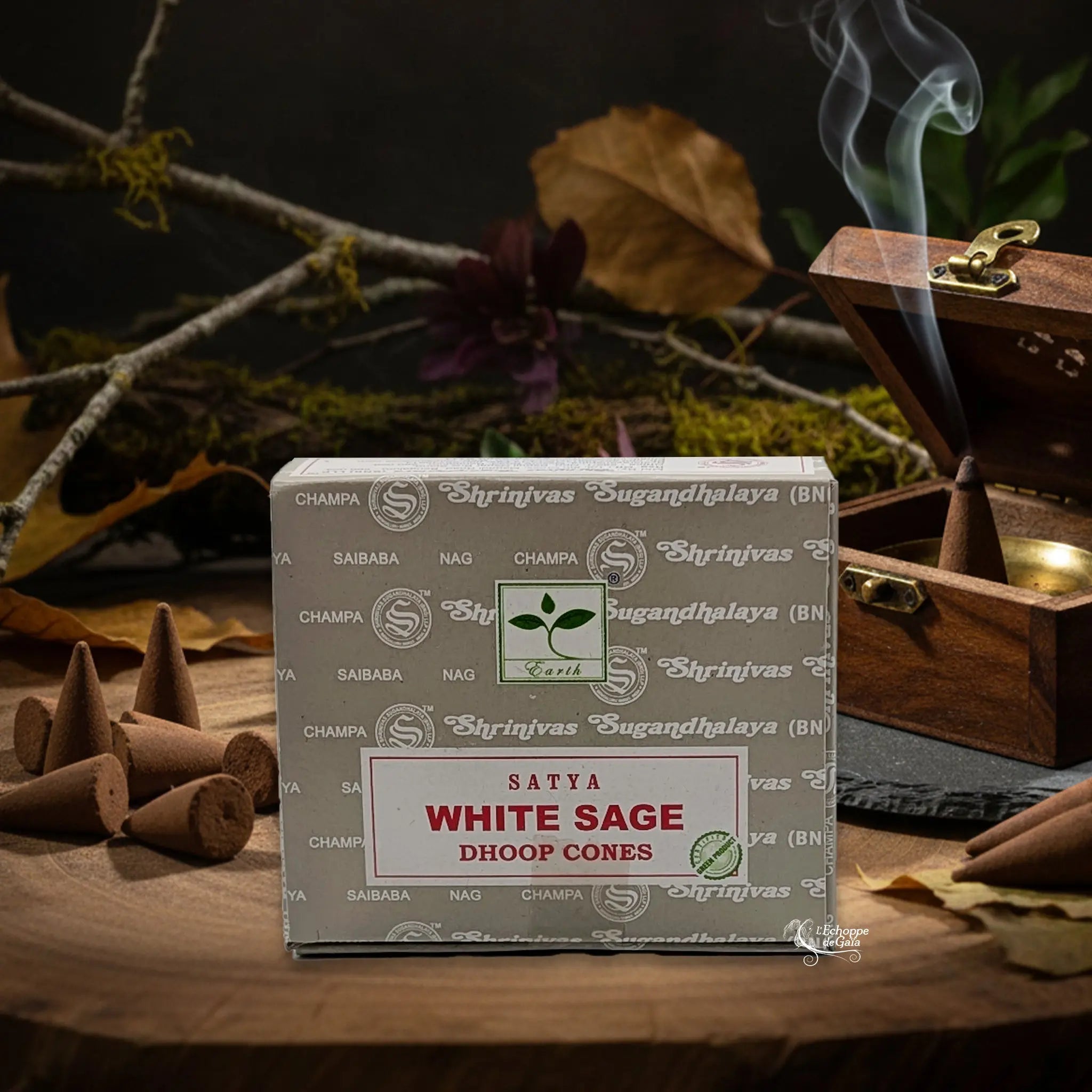 Encens Satya Dhoop Cones - White Sage Satya Shrinivas Sugandhalaya