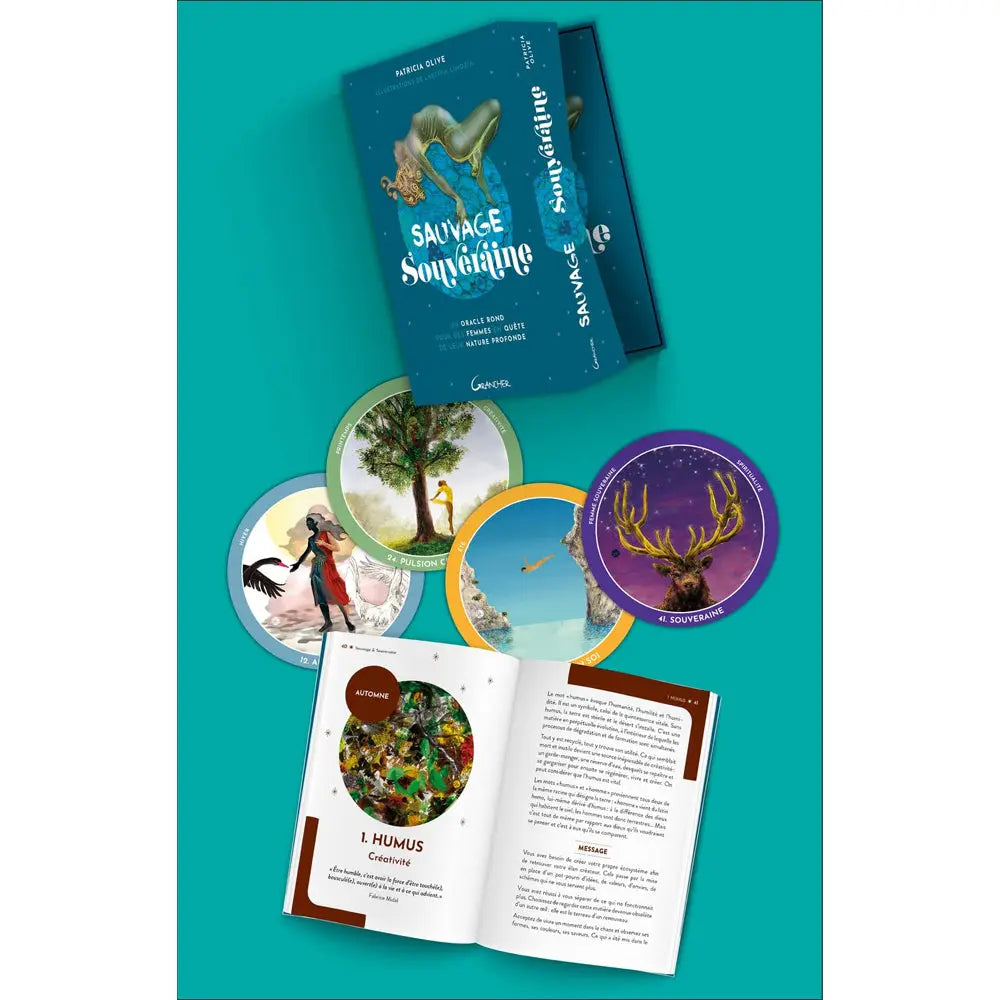 Sauvage  et  Souveraine - Coffret 42 Cartes Rondes - Patricia Olive Editions Grancher