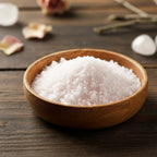 Bol de Granulés Sel Infusé - Noix de Coco aux cristaux blancs purs pour rituel de purification exotique