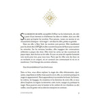 Page intérieure du livre Sorcières urbaines, présentant l'introduction du chapitre "Commencer" surmontée d'un symbole de soleil rayonnant doré, abordant la présence et l'énergie de la magie au cœur de la ville de New York.
