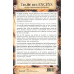Quatrième de couverture du livre "Traité des encens" avec résumé sur l'étude de plus de 120 végétaux.
