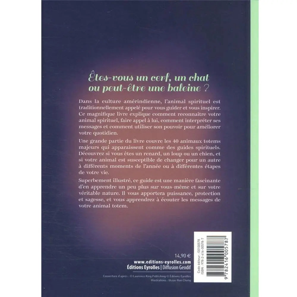 Quatrième de couverture du livre "Votre animal spirituel" avec résumé du guide sur les 40 animaux totems.