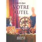 Livre "Votre Autel" de Sandra Kynes aux éditions Alliance Magique avec photo d'un autel de méditation.
