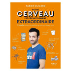 Livre "Votre cerveau est définitivement extraordinaire" de Fabien Olicard aux éditions First sur fond orange.